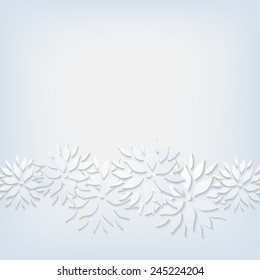 Paper flowers on Grey Background, Vector Abstract Nature Template for your Design