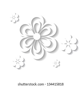 paper flowers on the white background