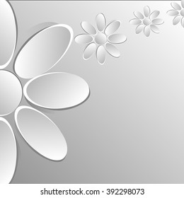 paper flowers on white background
