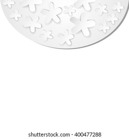 paper flowers on white background
