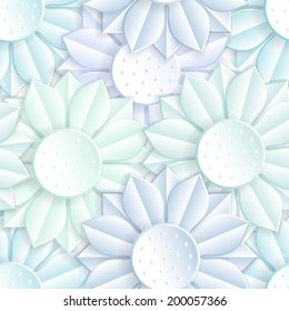 Paper Flowers Seamless. EPS 10. 