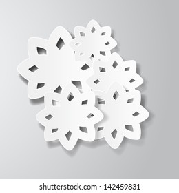 Paper Flowers Set - Isolated On Background - Vector Illustration, Graphic Design, Editable For Your Design. Eps 10