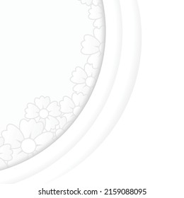 Paper flowers in white circles