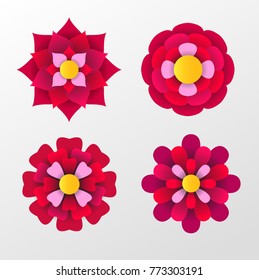 Paper flowers.Vector illustration