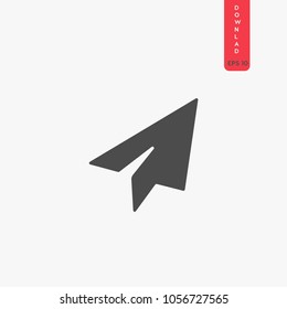 Paper fly vector icon. Flight symbol. Best modern flat pictogram illustration for web and mobile apps design