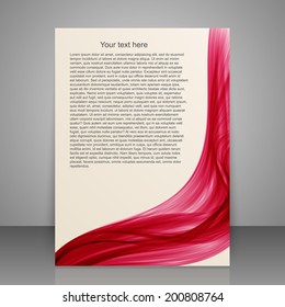 Paper flyer template or banner. Brochure design for print your content. Vector illustration.