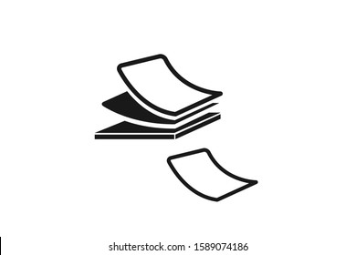 Paper flying icon isolated on white background 