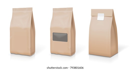 Paper foil for food stand up snack sachet bag packaging set