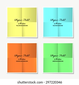 Paper fold collection with colour variations and drop shadow