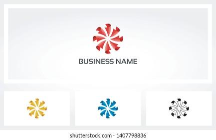 Paper Fold Flower Windmill Logo