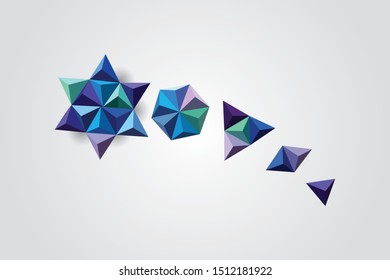 Paper fold geometric origami vector