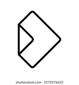 Paper fold icon flat editable icon mark