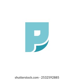 Papier gefaltet Letter P Logo Design Vektor Vorlage