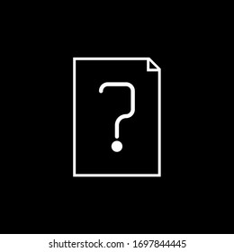 Paper with a folded corner and a question mark