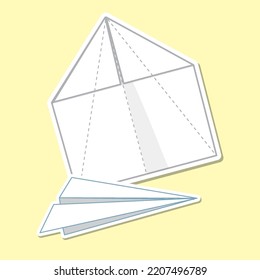 Paper folded paper plane illustration