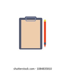 Paper folder with clip and pen colored icon. Element of bankings for mobile concept and web apps. Detailed Paper folder with clip and pen colored icon can be used for web on white background