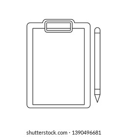Paper folder with clip and pen icon. Element of banking for mobile concept and web apps icon. Outline, thin line icon for website design and development, app development