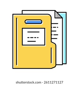paper folder color icon vector. paper folder sign. isolated symbol illustration