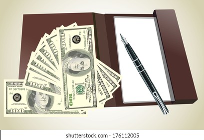 Paper folder  dollar with the words business
