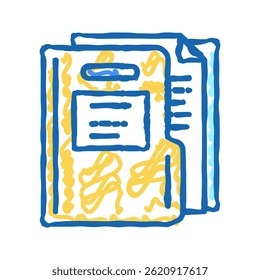 paper folder doodle icon sketch vector. paper folder sign. isolated symbol illustration