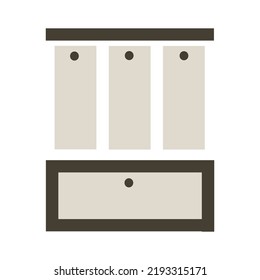 icono de carpeta de papel. Concepto de negocio de firma de información. Ilustración vectorial. Imagen de archivo. 