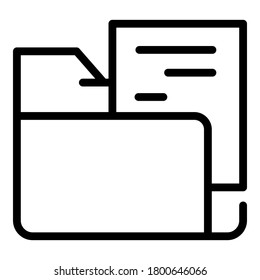 Symbol für Papierordner. Rahmenpapier-Ordner, Vektorsymbol für Webdesign einzeln auf weißem Hintergrund