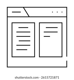 paper folder line icon vector. paper folder sign. isolated contour symbol black illustration