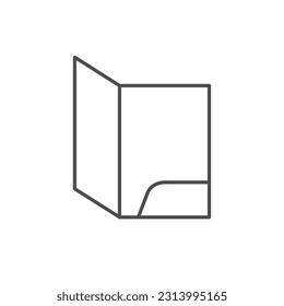 Icono de esquema de línea de carpeta de papel