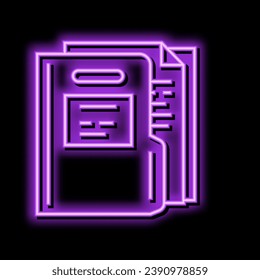 paper folder neon light sign vector. paper folder illustration