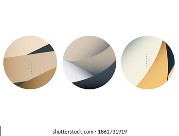 Paper folding background with Japanese pattern in Oriental style. Curve icon and symbol vector. Layout design of banner. 