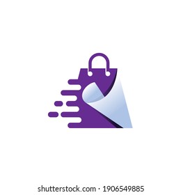 Paper Folding Bag Template Concept Vector Suitable for Creative, speed, package, dileveri, and Related Business industries