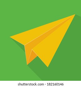 Paper Folding Plane Flat Icon
