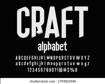 Diseño del alfabeto del estilo de nota pegajosa plegable del papel