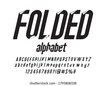 Diseño del alfabeto del estilo de nota pegajosa plegable del papel