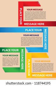 Paper folding Vector Layout Design Template with area for texts