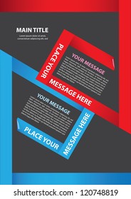 Paper folding Vector Layout Design Template with area for texts