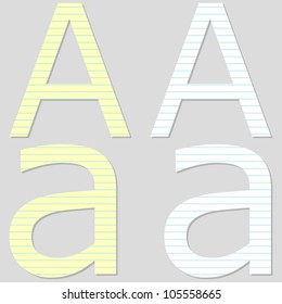 Paper Font Set Letter A