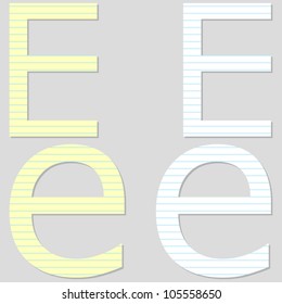 Paper Font Set Letter E