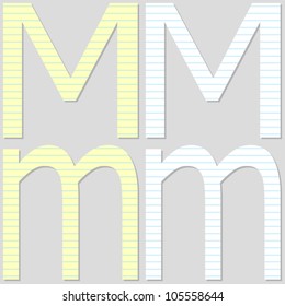 Paper Font Set Letter M