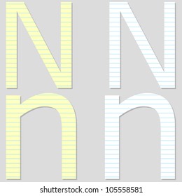 Paper Font Set Letter N