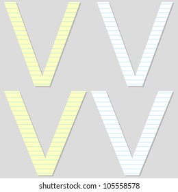 Paper Font Set Letter V