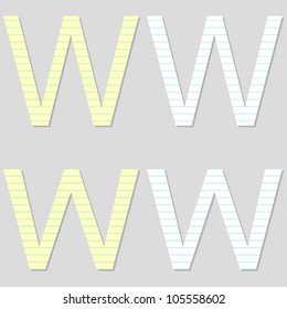 Paper Font Set Letter W