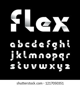 Paper Font. Vector Alphabet With Fold Effect Letters.