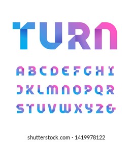 Paper font. Vector alphabet with fold effect letters.