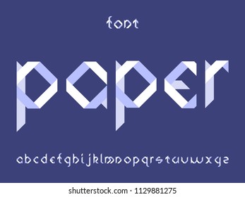 Paper font. Vector alphabet letters. Typeface design. 
