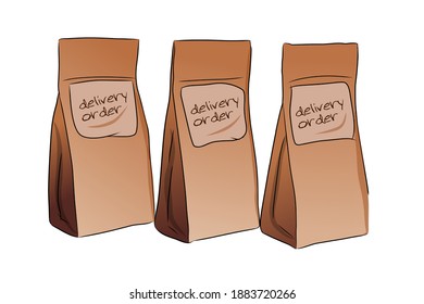 paper food delivery solution vector icon illustration for your business