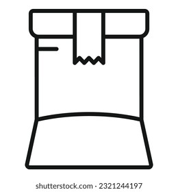 Paper food icon outline vector. Snack package. Cardboard dinner