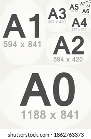 Formatos de papel. ilustración vectorial