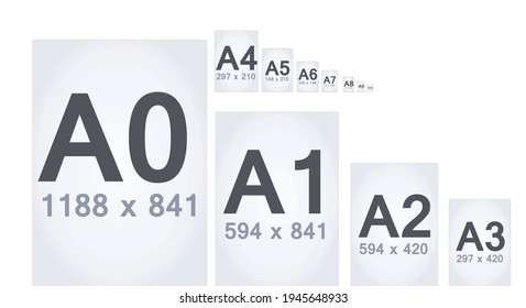 Paper formats sizes. vector illustration