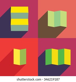 Paper forms. Folded paper into several pieces